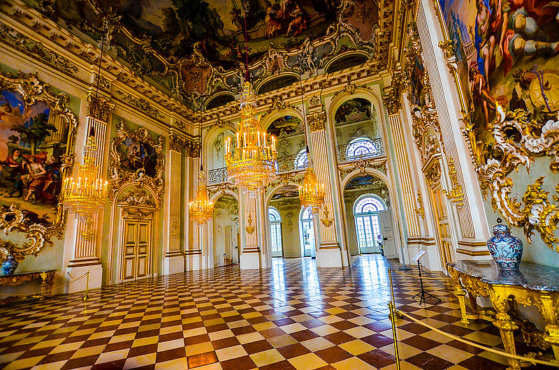 The lush interiors of the Nymphenburg Palace